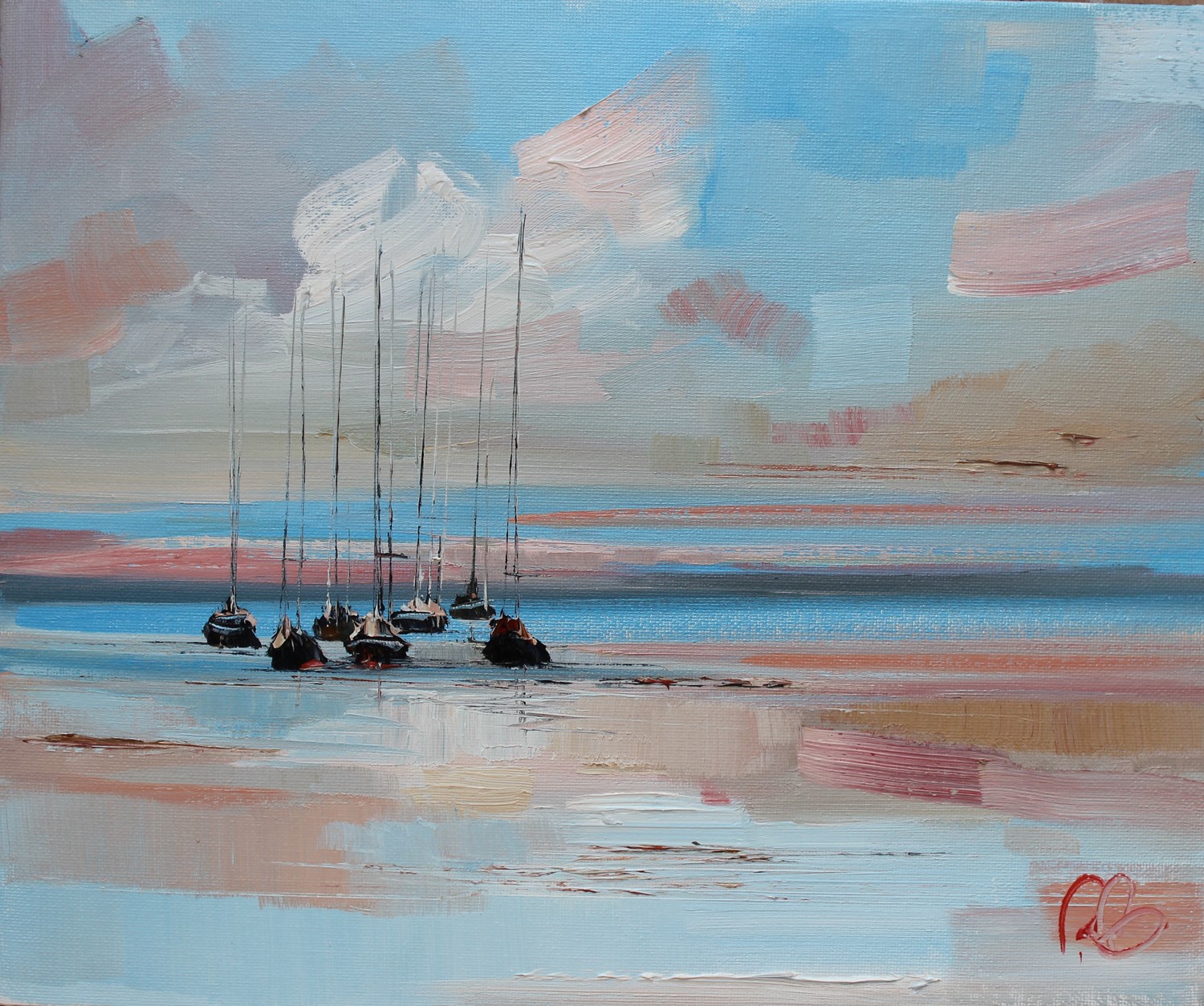 'Yachts after a long Sunset' by artist Rosanne Barr